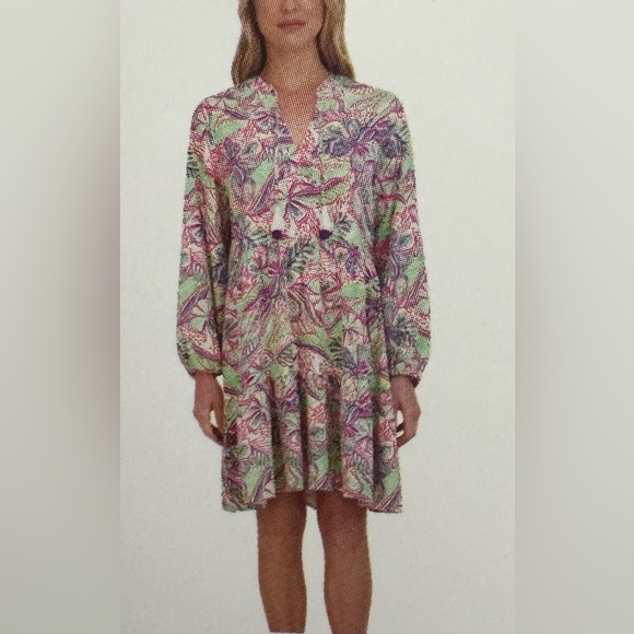 Stella Parker Collection Floral Patterned Dress in Pink and Green Sz Small - Picture 5 of 7